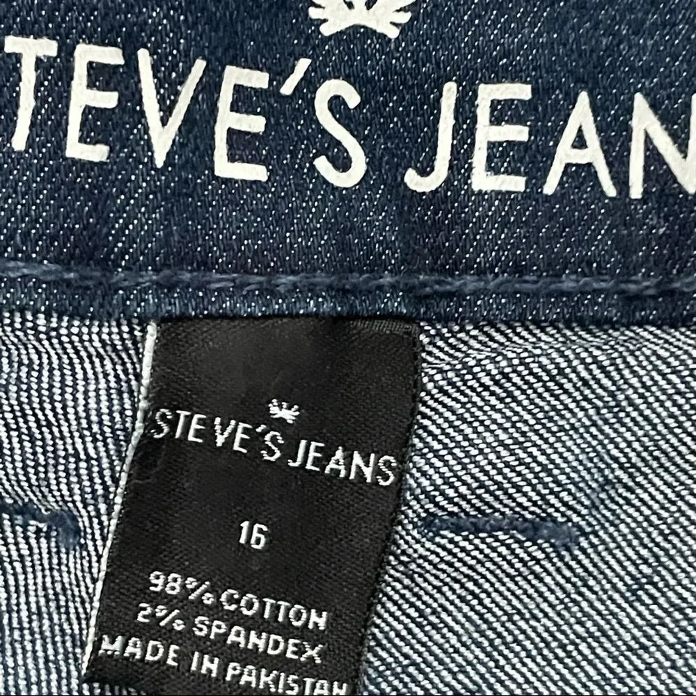 NWT Steve’s Jeans Moto Skinny Jeans Dark Wash Color Is Called Charles Size 16
